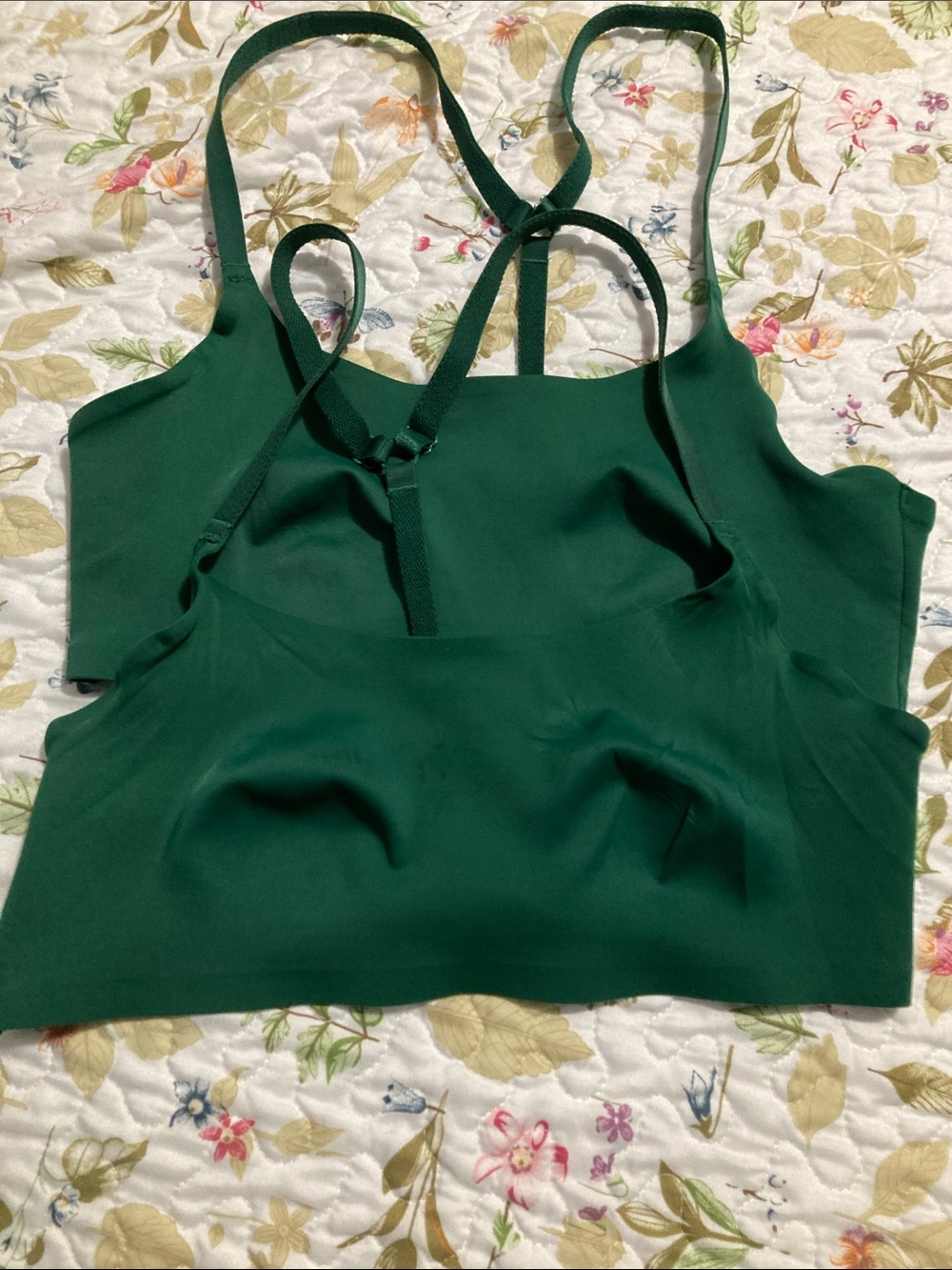 Auden Seamless Strappy Bralette in Forest Green